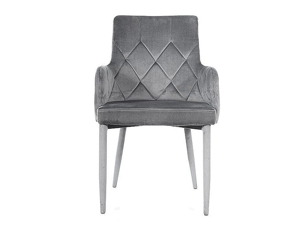 Sedia da pranzo in velluto Richelle Grigio (2)