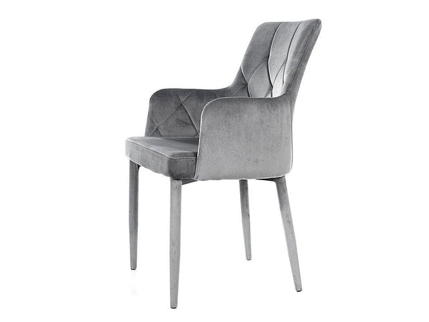 Sedia da pranzo in velluto Richelle Grigio (3)