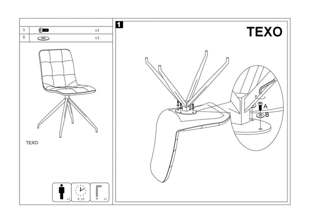 Sedia da pranzo in velluto Telmo Grigio (3)