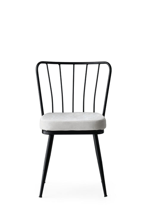 Sedia da pranzo in velluto Yildiz 186 Bianco