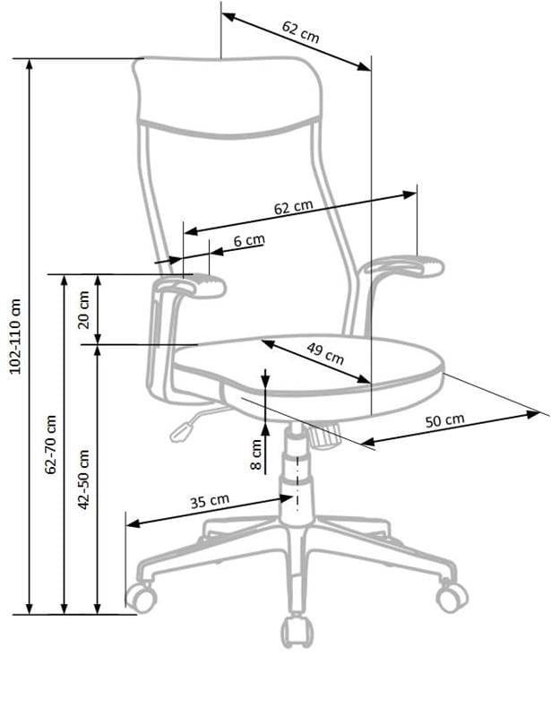 Sedia da ufficio Arcturus Grigio (8)