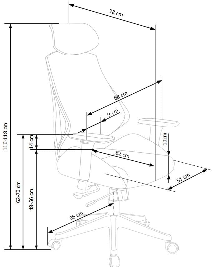 Sedia da ufficio Hnasel Nero (6)
