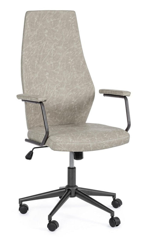 Sedia da ufficio in ecopelle Jamie Grigio