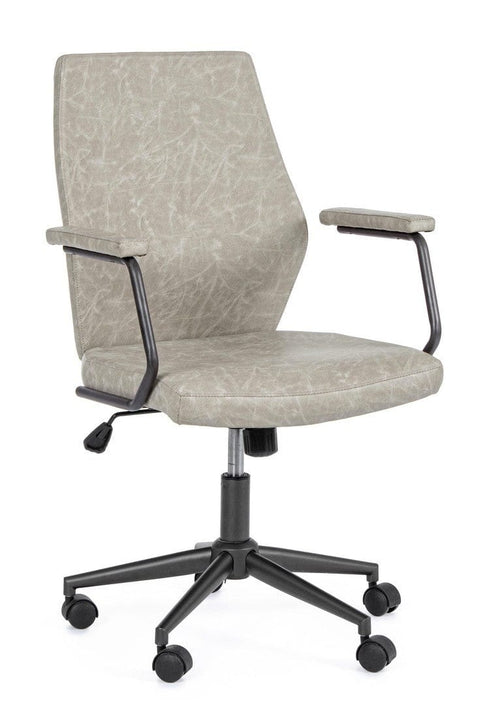 Sedia da ufficio in ecopelle Jamie Piccola Grigio