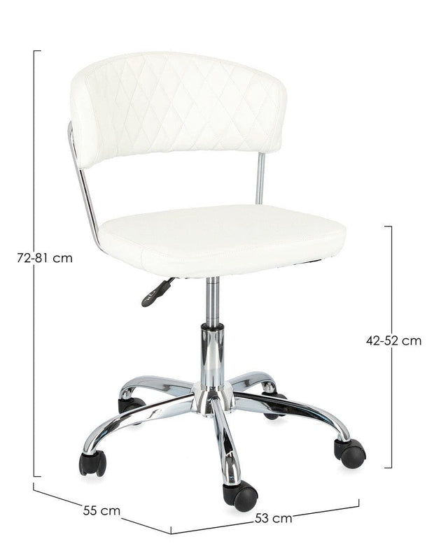 Sedia da ufficio in ecopelle Nausica Bianco (6)