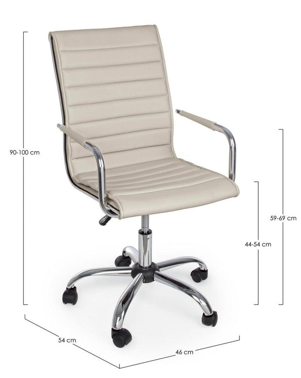 Sedia da ufficio in ecopelle Perth Cromo (15)