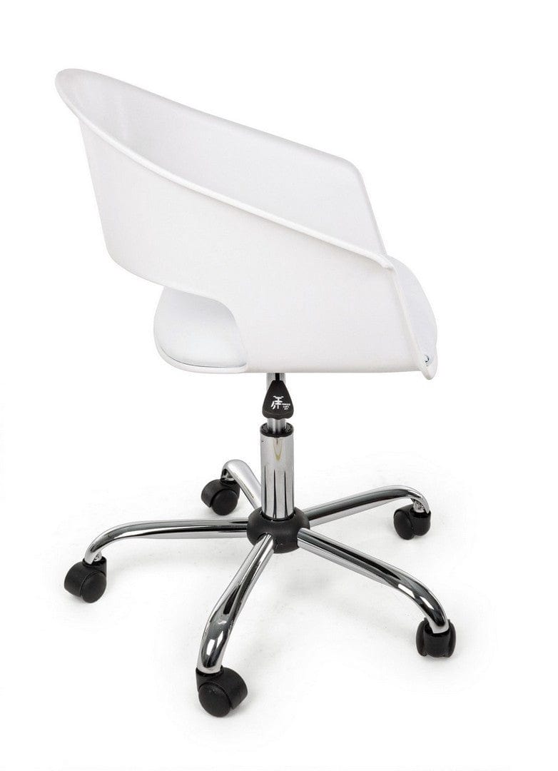 Sedia da ufficio in ecopelle Wells Bianco (3)