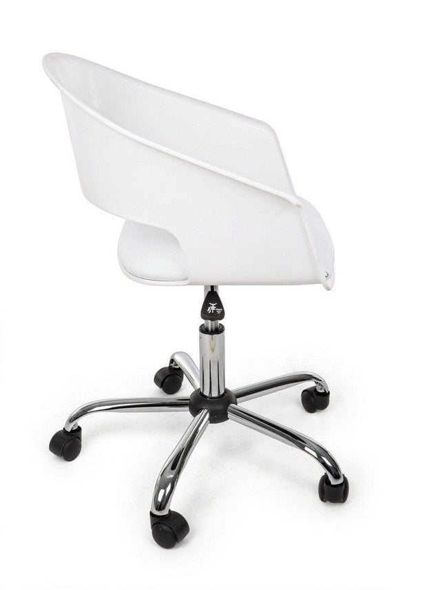 Sedia da ufficio in ecopelle Wells Bianco (3)