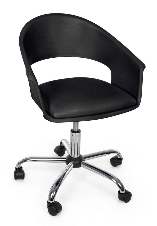 Sedia da ufficio in ecopelle Wells Nero