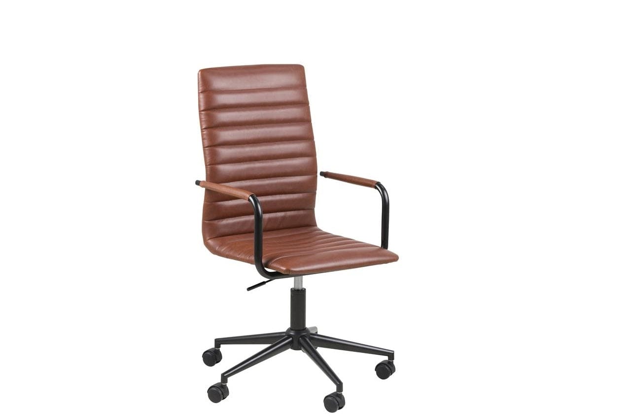 Sedia da ufficio in ecopelle Winslow Marrone