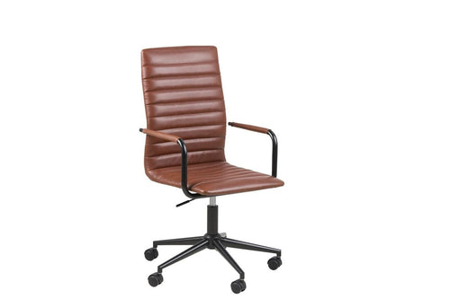 Sedia da ufficio in ecopelle Winslow Marrone