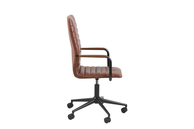 Sedia da ufficio in ecopelle Winslow Marrone (4)