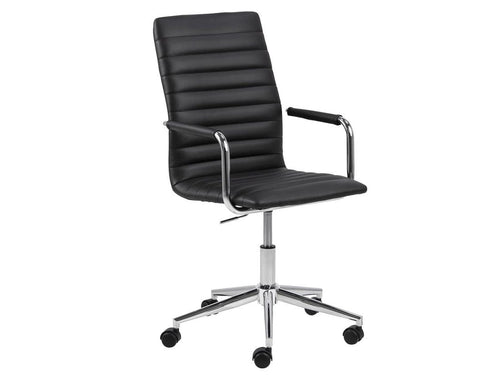 Sedia da ufficio in ecopelle Winslow Nero