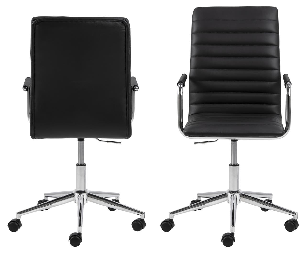 Sedia da ufficio in ecopelle Winslow Nero (2)