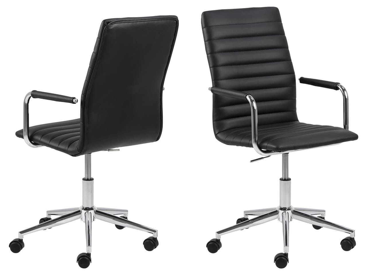 Sedia da ufficio in ecopelle Winslow Nero (3)