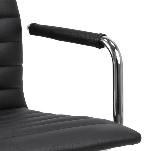 Sedia da ufficio in ecopelle Winslow Nero (4)