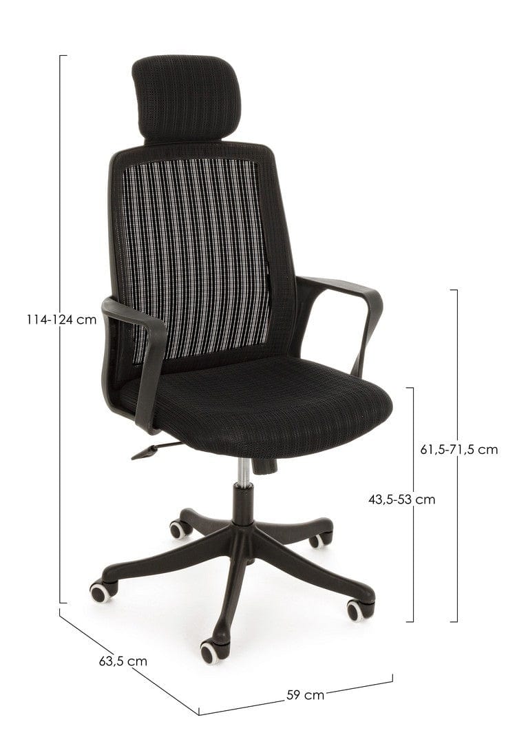 Sedia da ufficio in tessuto Agathe Nero (8)