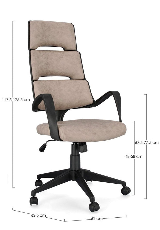 Sedia da ufficio in tessuto Bart Grigio (6)