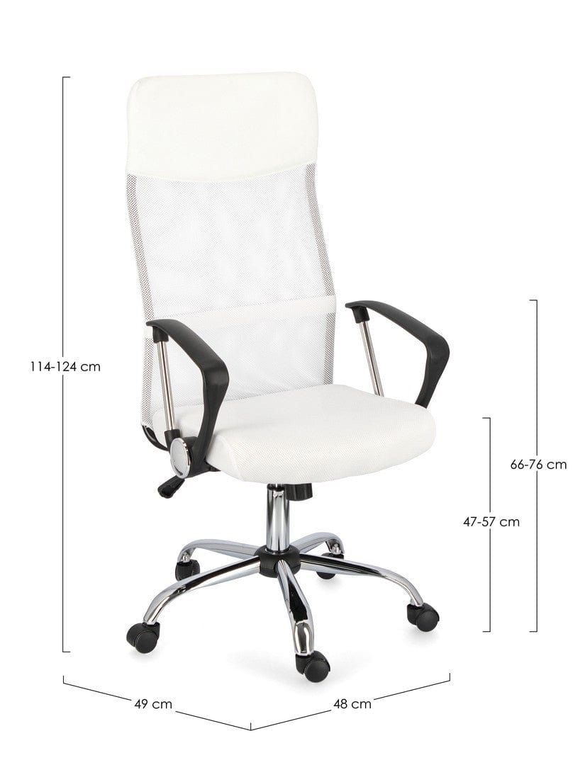 Sedia da ufficio in tessuto Dakar Bianco (8)