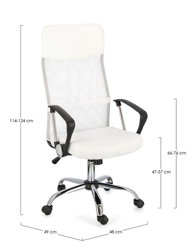 Sedia da ufficio in tessuto Dakar Bianco (8)