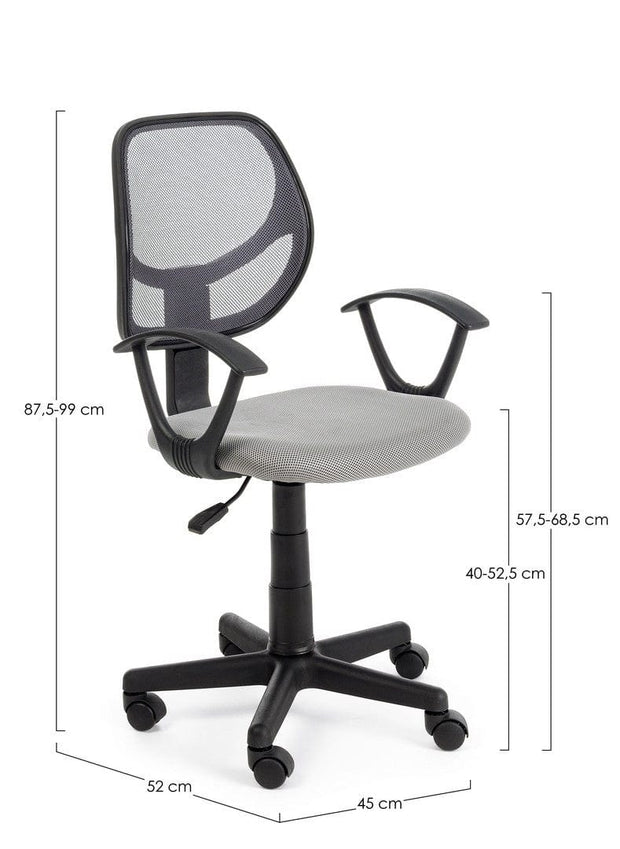 Sedia da ufficio in tessuto Ella Grigio (6)