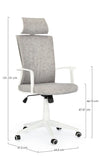 Sedia da ufficio in tessuto Gordon Grigio (6)