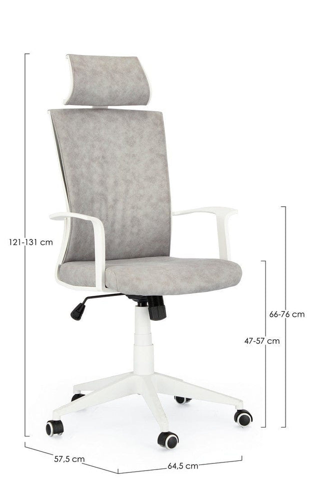 Sedia da ufficio in tessuto Gordon Grigio (6)
