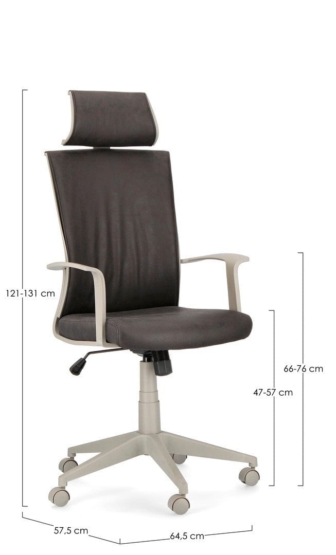 Sedia da ufficio in tessuto Gordon Nero (6)