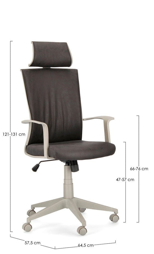 Sedia da ufficio in tessuto Gordon Nero (6)