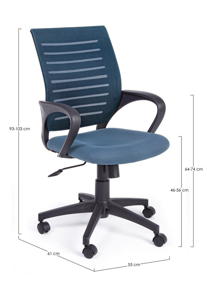 Sedia da ufficio in tessuto Marion Nero (8)