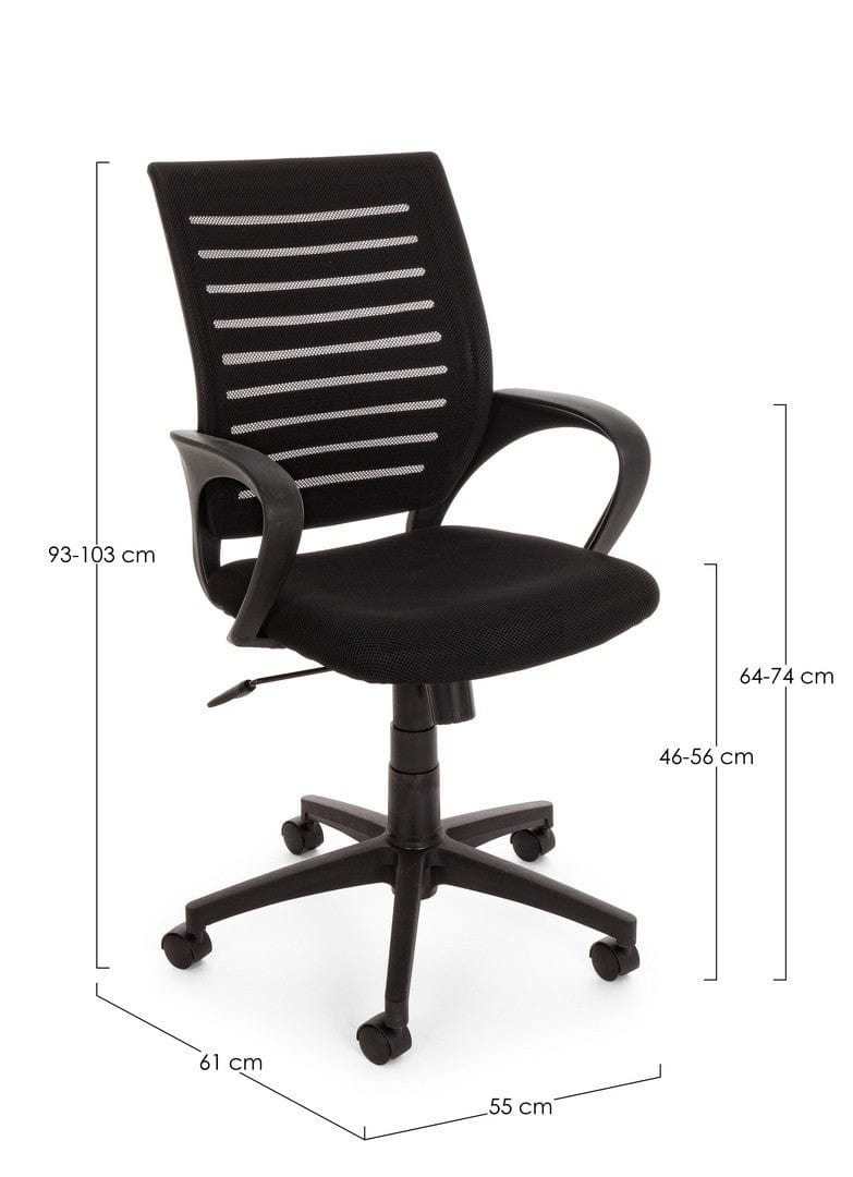 Sedia da ufficio in tessuto Marion Nero (16)