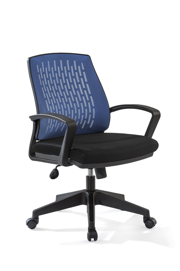 Sedia da ufficio per bambini, rivestita in tessuto Comfort Blue / Black, l63xL63xH85-95 cm