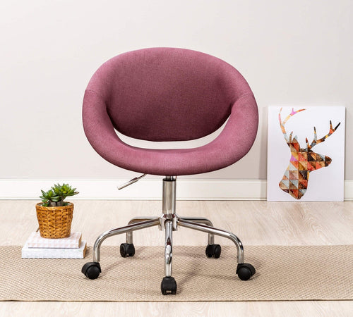 Sedia da ufficio per bambini, rivestita in tessuto Relax Rose, L61xH54xH88-95 cm