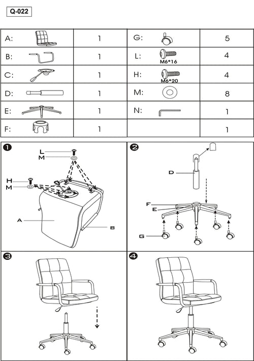 Sedia da ufficio Qwin-022 Bianco (1)