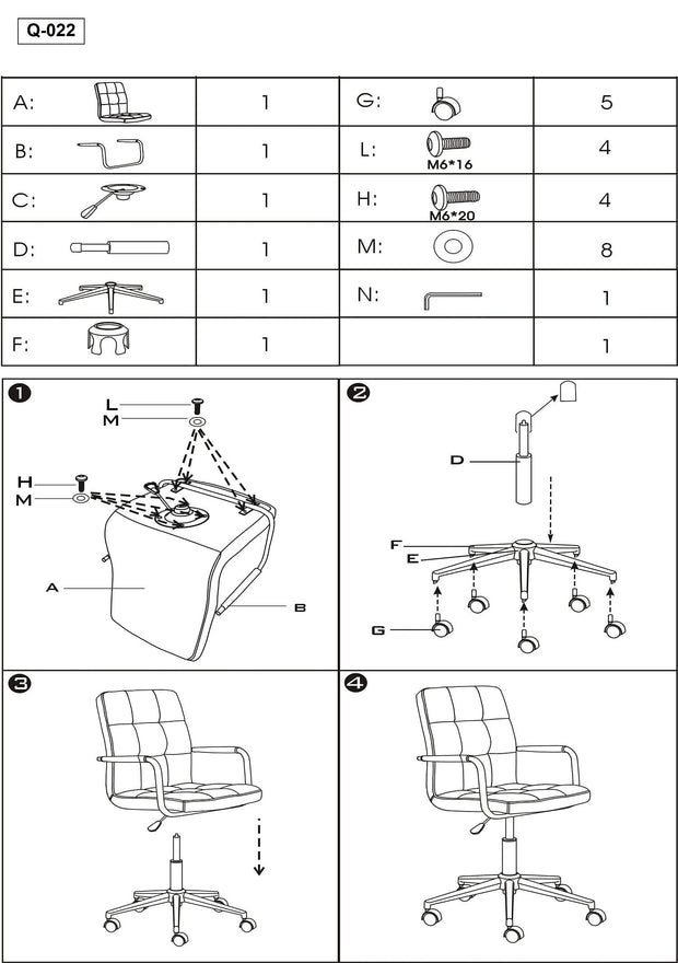 Sedia da ufficio Qwin-022 Bianco (1)