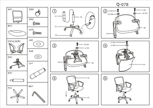 Sedia da ufficio Qwin-078 Nero (1)