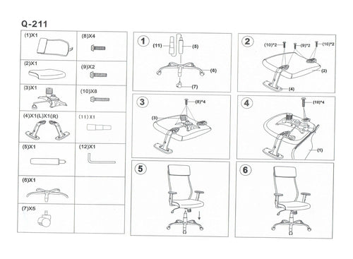 Sedia da ufficio Qwin-211 Nero (1)