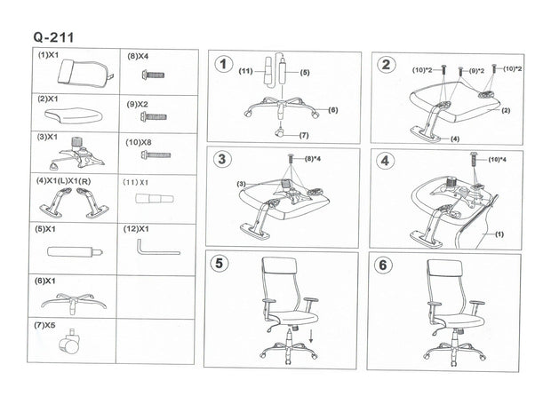 Sedia da ufficio Qwin-211 Nero (1)