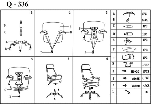 Sedia da ufficio Qwin-336 Grigio (1)