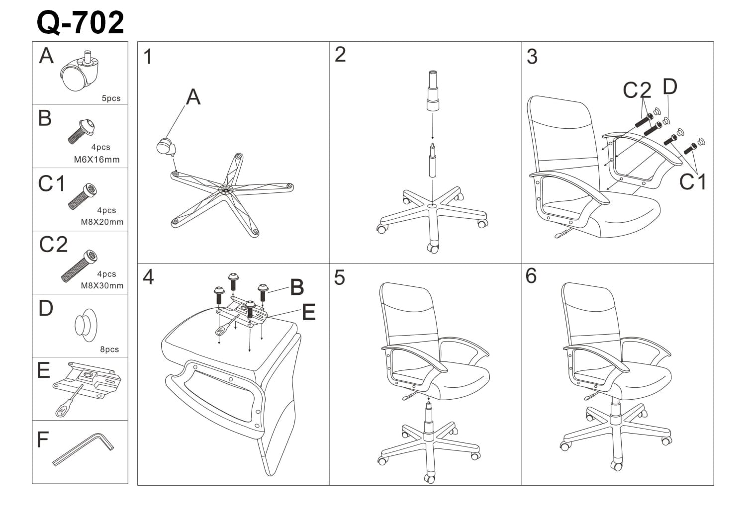 Sedia da ufficio Qwin-702 Blu (1)