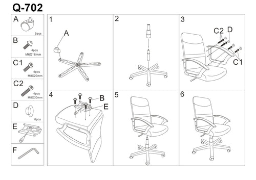 Sedia da ufficio Qwin-702 Rosa (1)