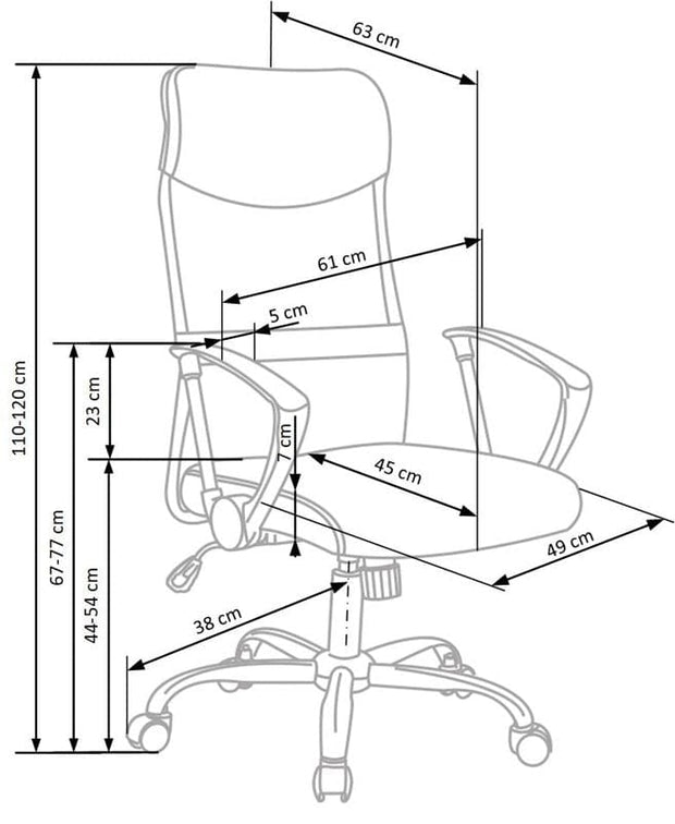 Sedia da ufficio Vidar II Grigio (6)