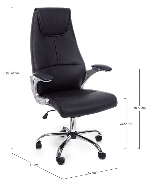 Sedia direzionali da ufficio in ecopelle Camberra Nero (6)