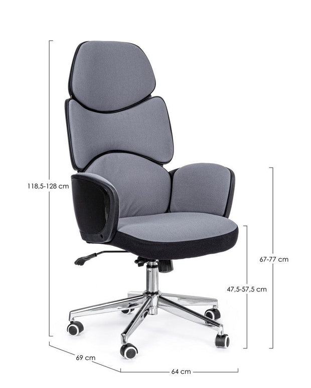 Sedia direzionali da ufficio in tessuto Armstrong Grigio (6)