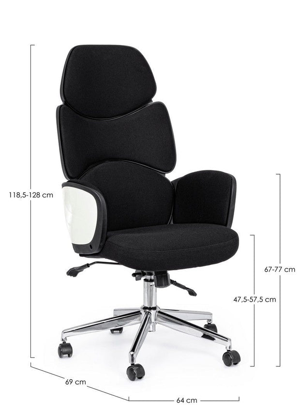 Sedia direzionali da ufficio in tessuto Armstrong Nero (6)