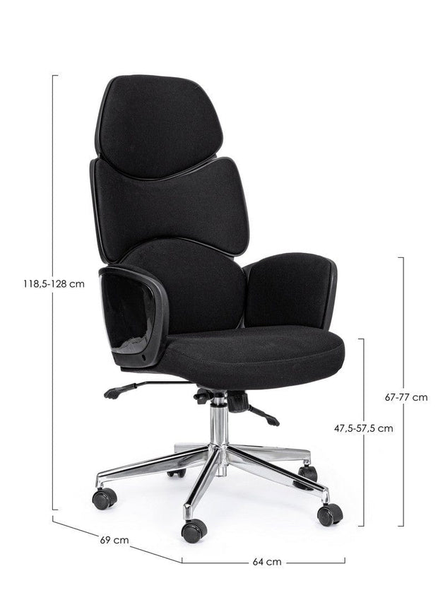 Sedia direzionali da ufficio in tessuto Armstrong Nero (6)