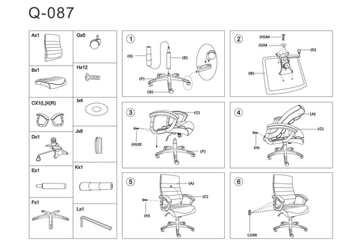 Sedia direzionali da ufficio Qwin-087 Nero (1)