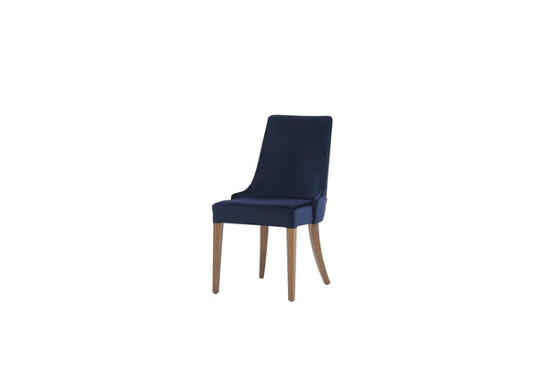 Sedia imbottita con tessuto e gambe in legno Gold Velvet Bleumarin, l49xL63xH92 cm (4)