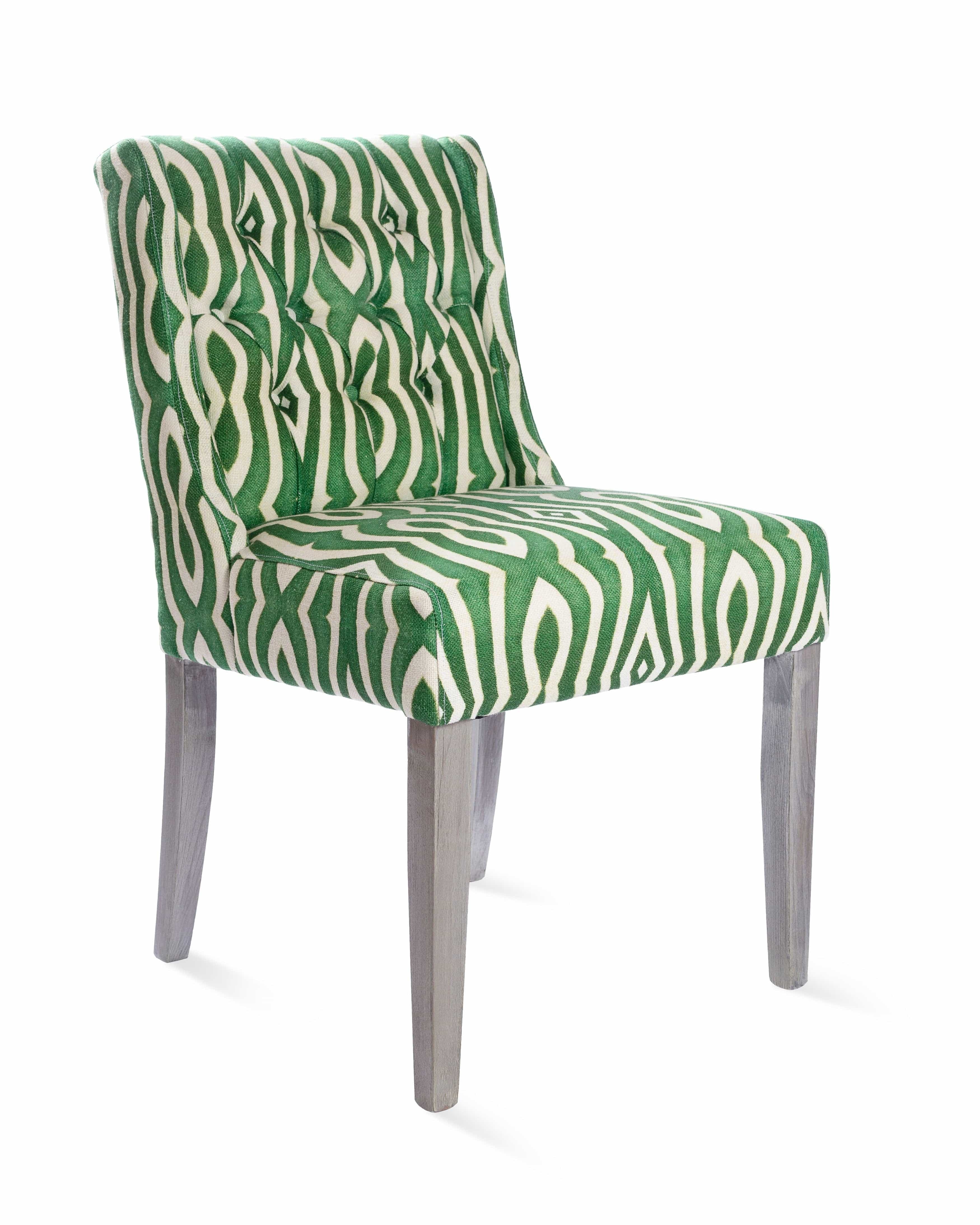 Sedia imbottita Riverside Tufted Green con gambe in legno, l51xL63xH85 cm