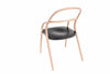 Sedia in legno di faggio 002 Naturale / Nero, l57xL56xH85 cm (4)